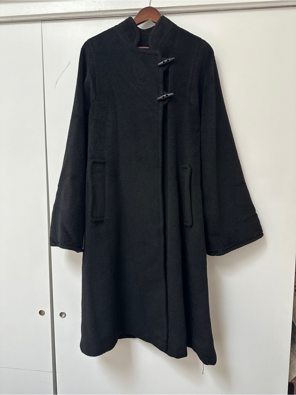 Black Wool Swing Coat